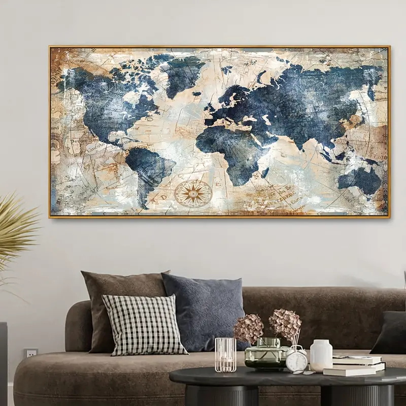 Photography Mapped - 1pc toile affiche Vintage Art carte