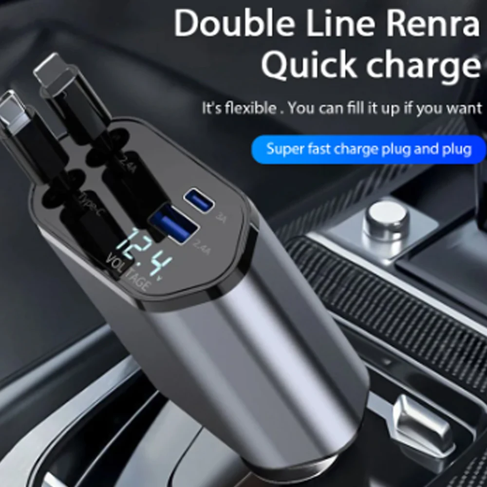 Tethering Cable Usb - Adaptateur de chargeur de voiture 120W,