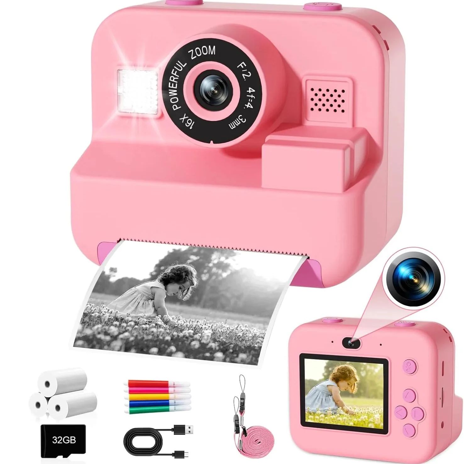 Photography Close Up - NewInstant caméra d'impression avec carte 32G