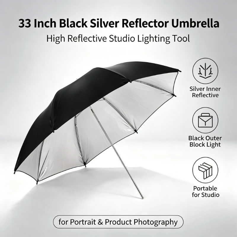 Parapluie Réflecteur Noir Dura - Photography Umbrella Light avis et prix