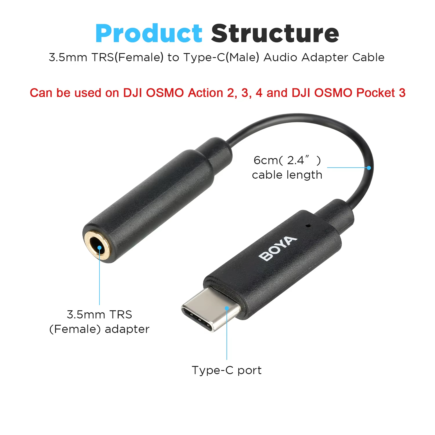 BOYA BY-K4 3,5 mm TRS (femelle - Tethering Cable Usb avis et prix