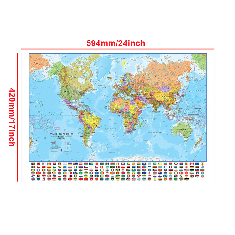 Carte du monde A2 59x42cm avec - Photography Mapped avis et prix