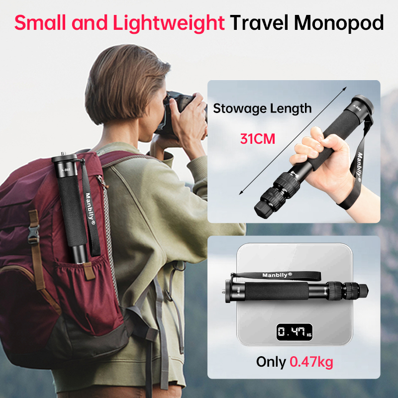 Manbily A-888 Monopode en alum - Camera Tripod Carbon avis et prix